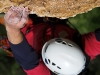 Koniec podejściowego wyciągu pod 'White Crack'a', Colodri - ściana z drogami do 300 metrów.